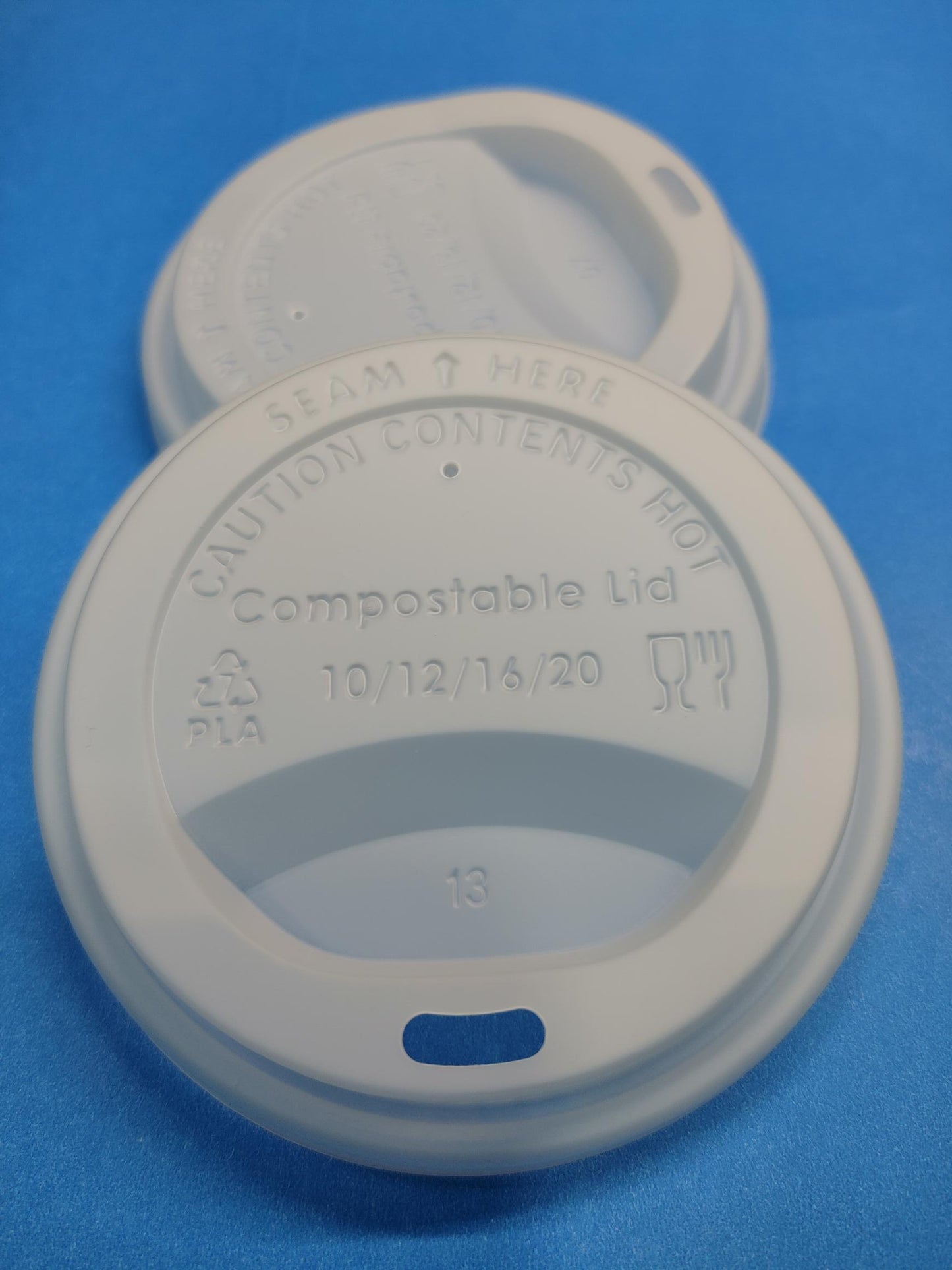 Compostable 12/24 oz CPLA Recycled Paper Coffee Cup LID